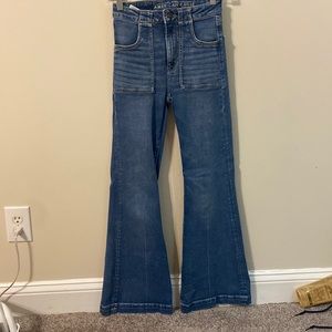 American Eagle super hi rise flare jeans